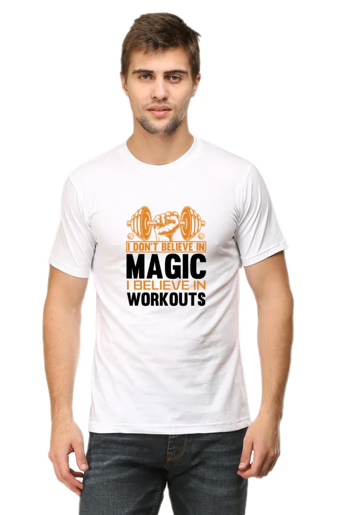 I Don't Believe in Magic I Believe in Workouts Plus Size T-Shirt - Sigma Trends