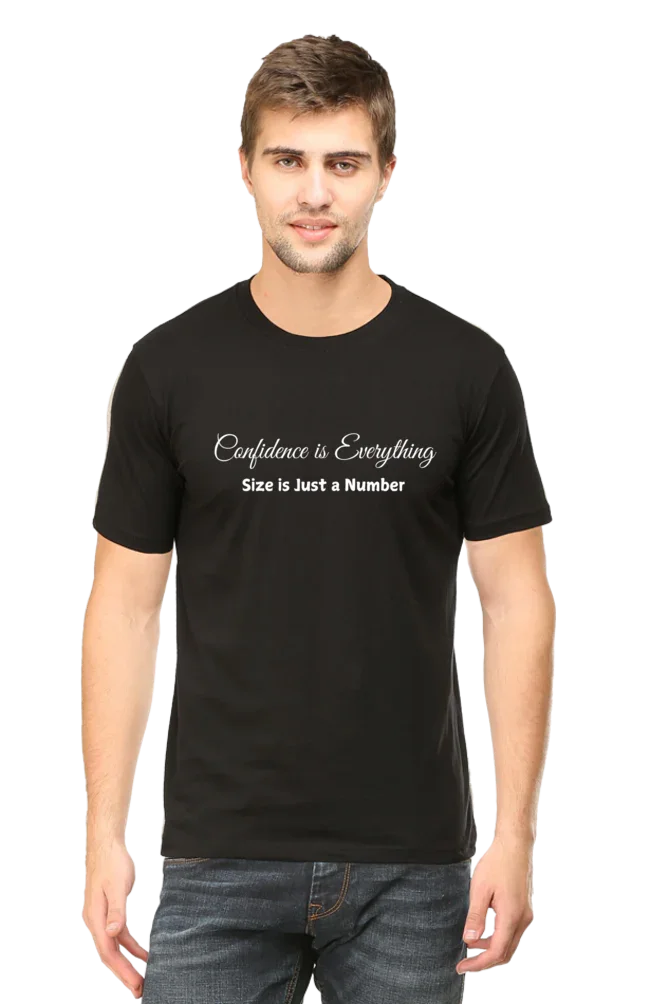Confidence Is Everything Size Is Just A Number Plus Size Black T-Shirt - Sigma Trends