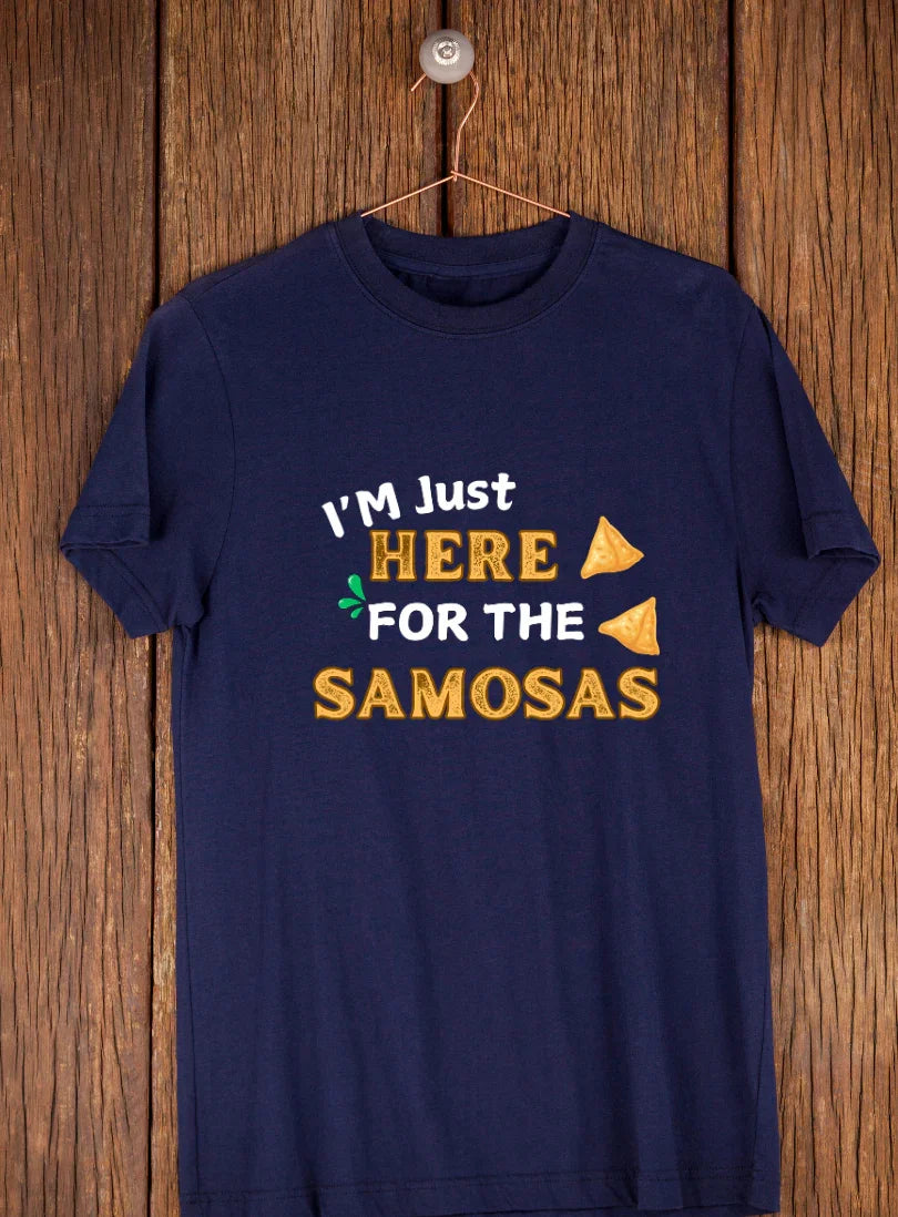 I'M Just Here For The Samosas Plus Size Navy Blue T-Shirt - Sigma Trends