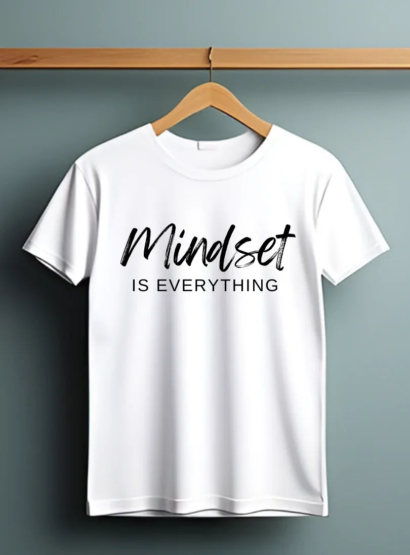 Mindset Is Everything White Plus Size T-Shirt - Sigma Trends