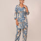 Women's Rayon Printed Plus Size Coord Set Blue - sigmatrends