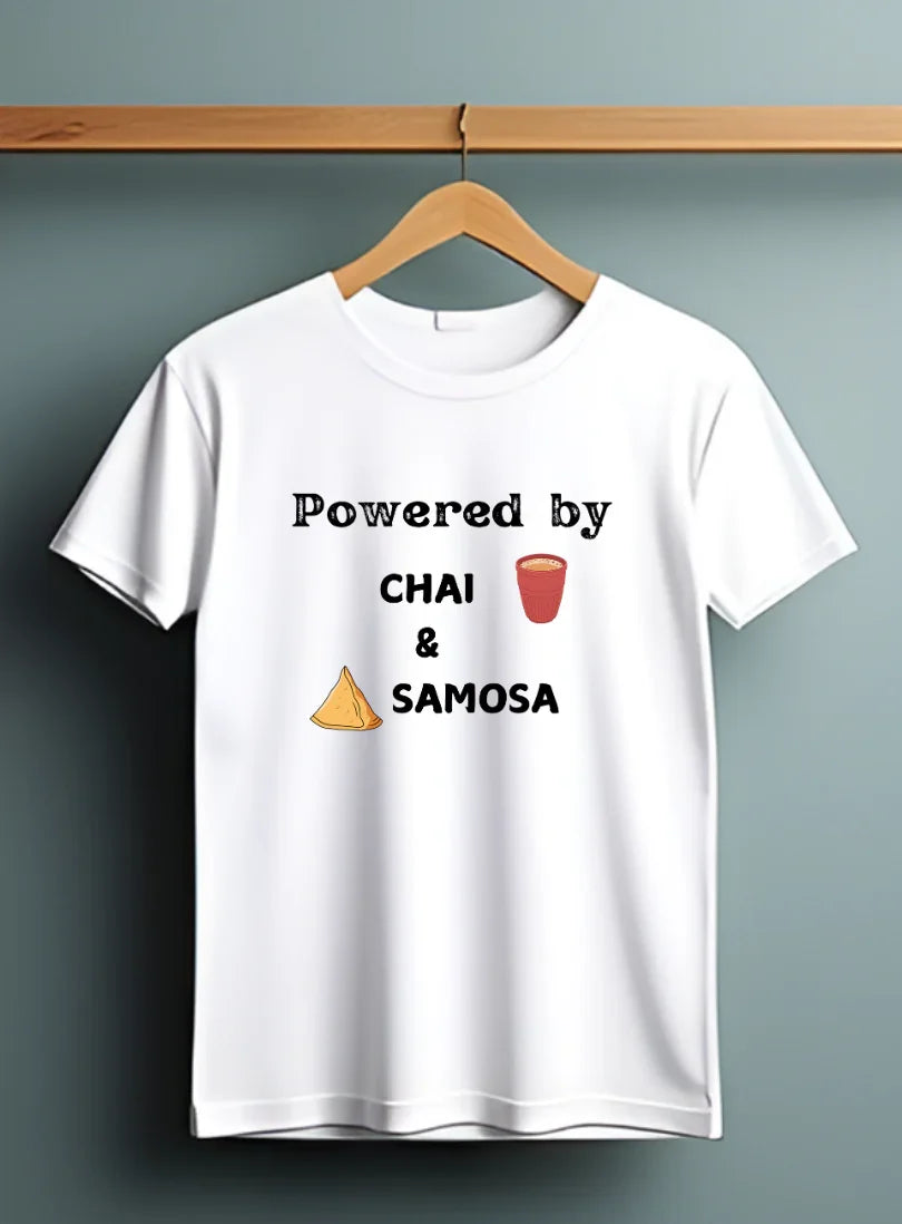 Powered By Chai & Samosa Plus Size T-Shirt - Sigma Trends