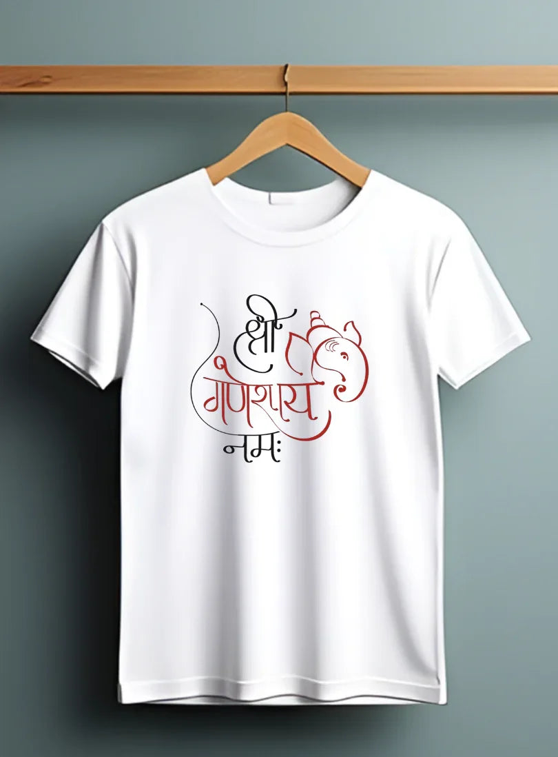 Shree Ganeshay Namah White Plus Size T-Shirt - Sigma Trends