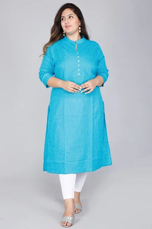 Women's Kantha Cotton Stitched Plus Size Kurta - Sigma Trends