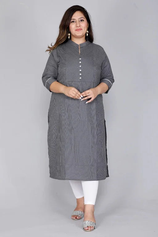 Women's Kantha Cotton Stitched Plus Size Kurta - Sigma Trends