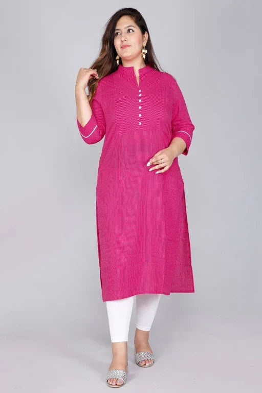 Women's Kantha Cotton Stitched Plus Size Kurta - Sigma Trends