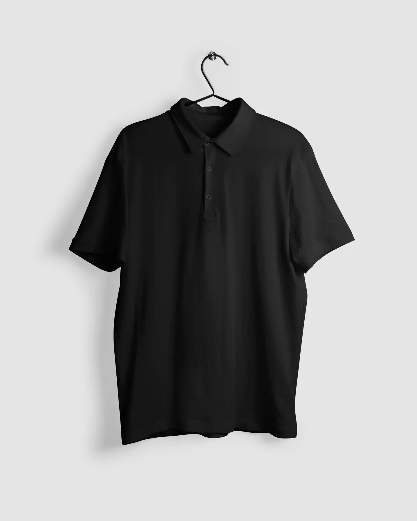 Plain Black Plus Size Half Sleeve Polo T-Shirt - Sigma Trends