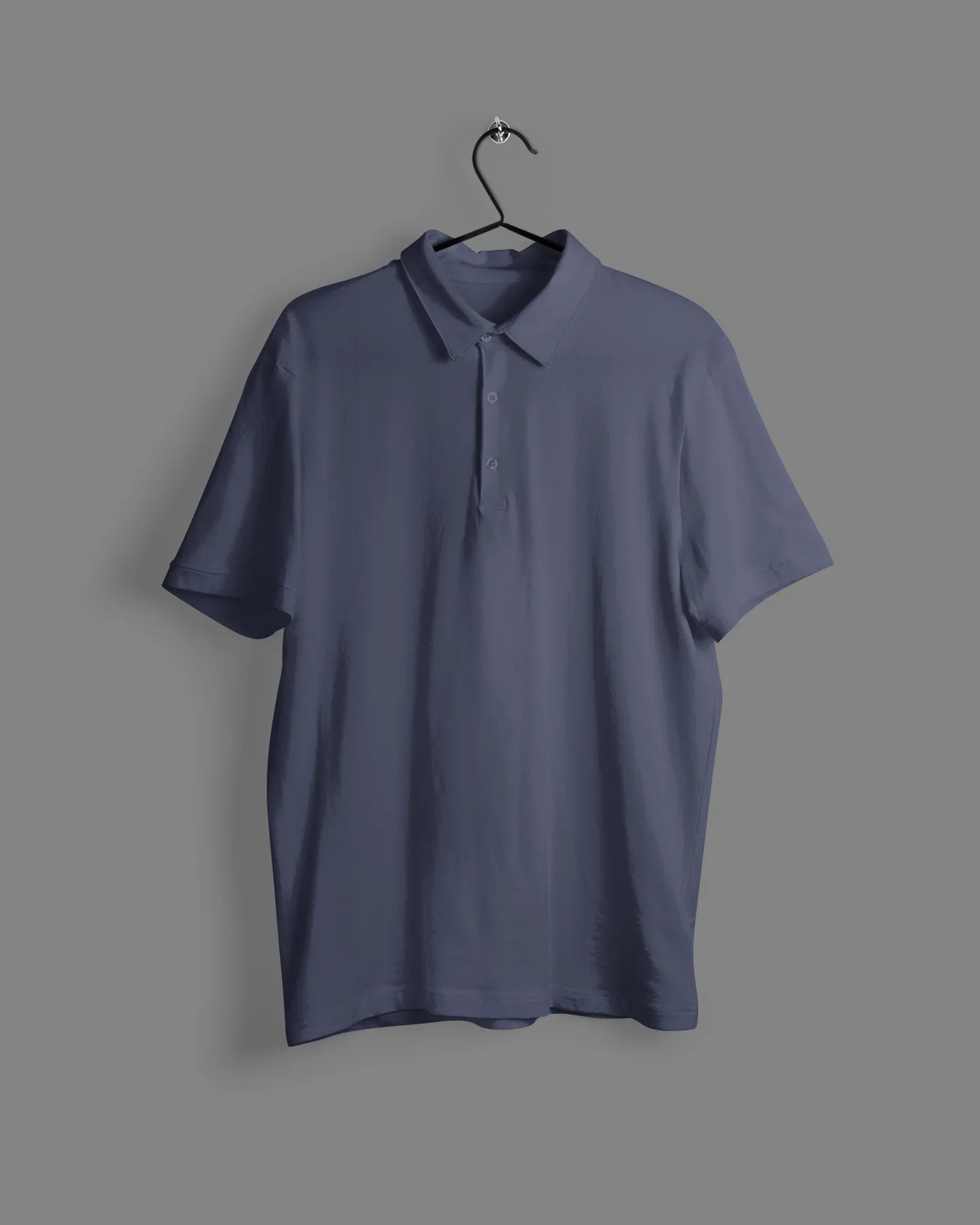 Plain Navy Blue Plus Size Half Sleeve Polo T-Shirt - Sigma Trends