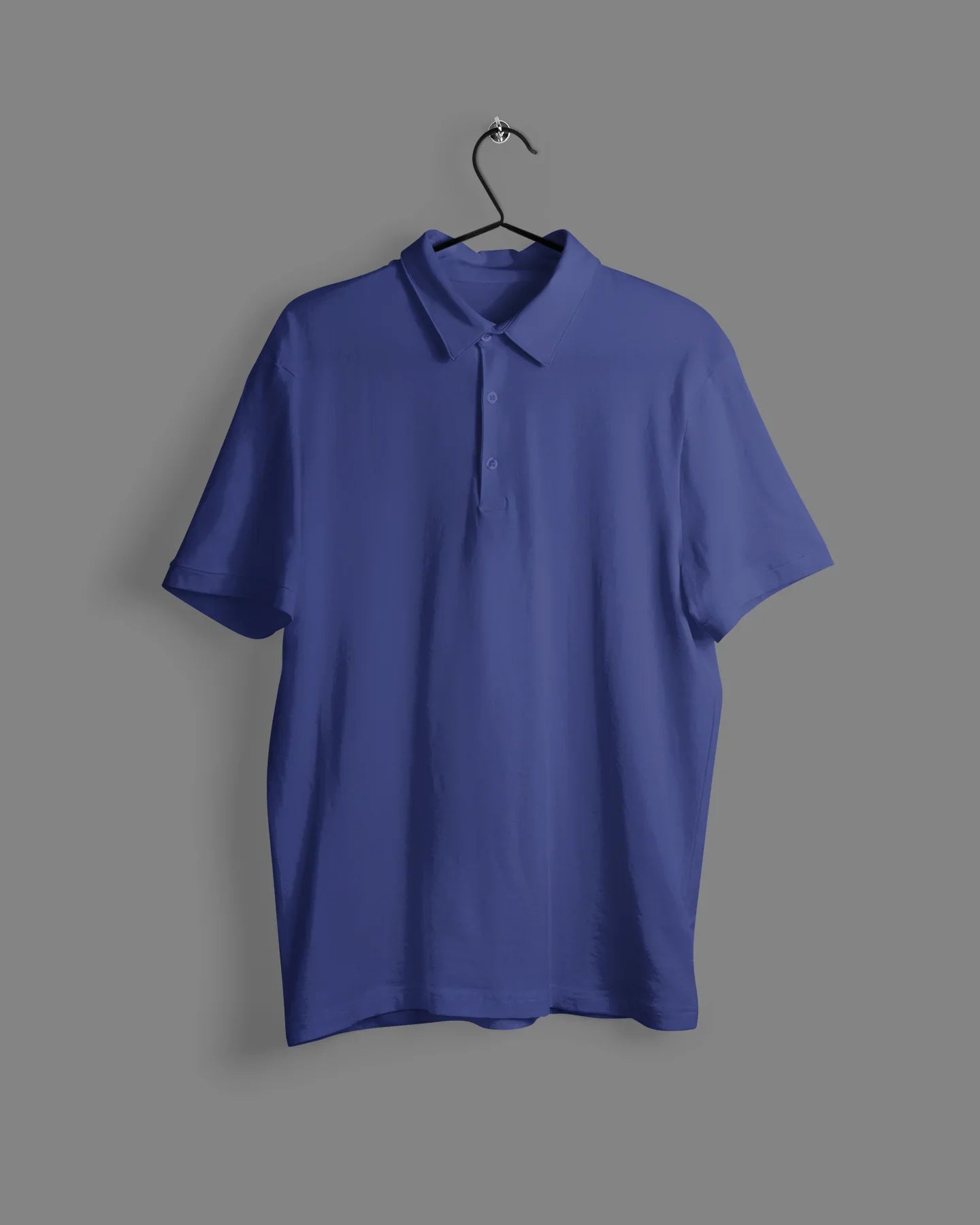 Plain Royal Blue Plus Size Half Sleeve Polo T-Shirt - Sigma Trends