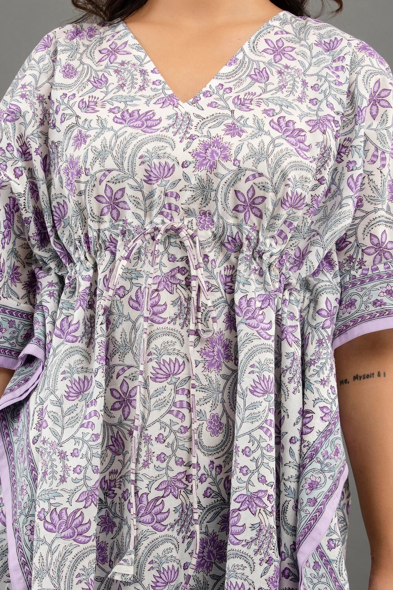 Hand Block Printed Cotton Kaftan - Sigma Trends