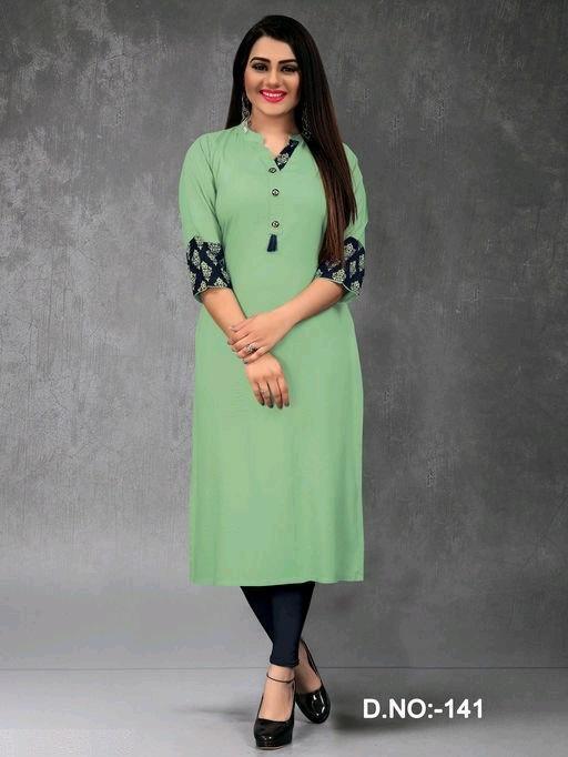 Attractive Solid Rayon Plus Size Kurti - Sigma Trends
