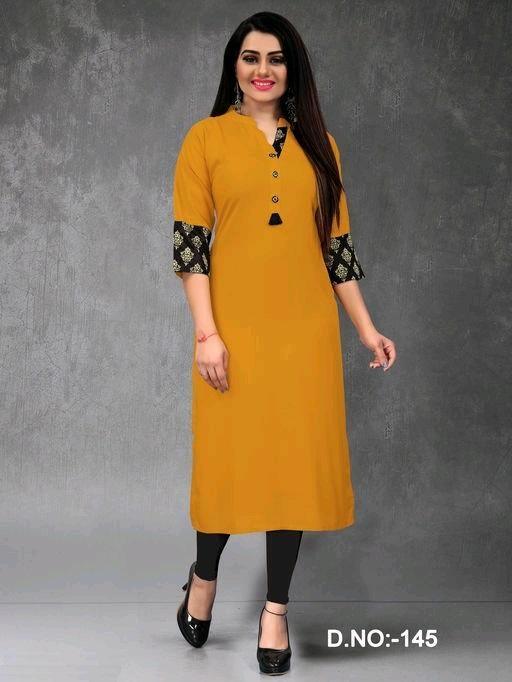 Attractive Solid Rayon Plus Size Kurti - Sigma Trends