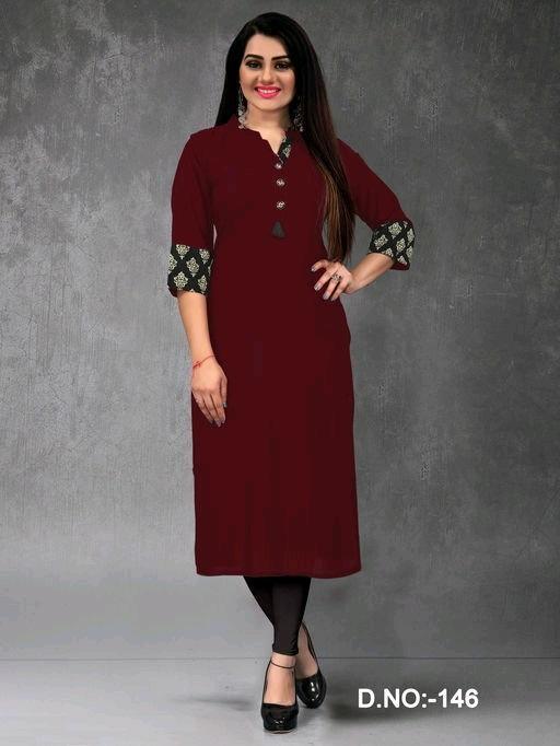 Attractive Solid Rayon Plus Size Kurti - Sigma Trends