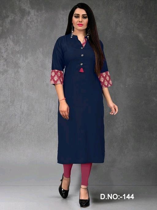 Attractive Solid Rayon Plus Size Kurti - Sigma Trends