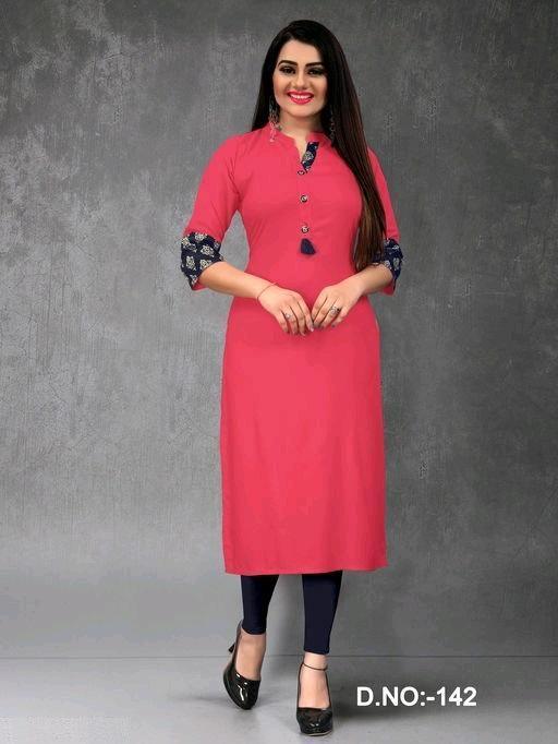 Attractive Solid Rayon Plus Size Kurti - Sigma Trends