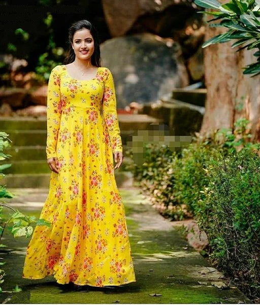 Pretty Georgette with Inner Lining Plus Size Gown - Sigma Trends