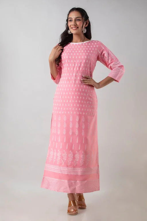 Pretty Rayon Plus Size Straight Kurti - Sigma Trends