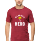 Always Her Hero Plus Size Men's Maroon T-Shirt sigmatrends