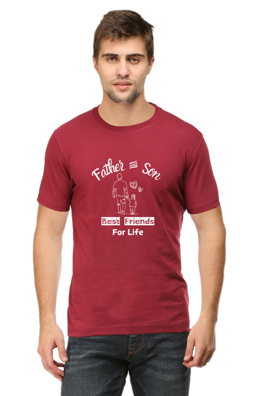 sigmatrends Father and Son Best Friends For Life Plus Size Men's Maroon T-Shirt