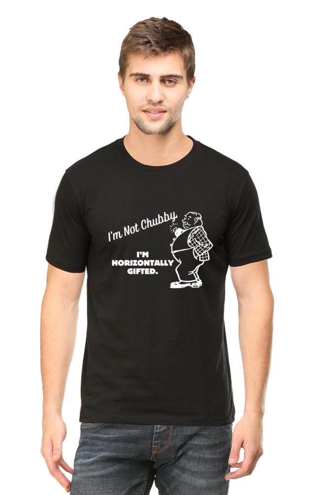 I'm Not Chubby, I'm Horizontally Gifted Black T-Shirt - sigmatrends