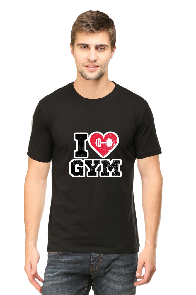 I Love Gym Men Plus Size Black T-Shirt