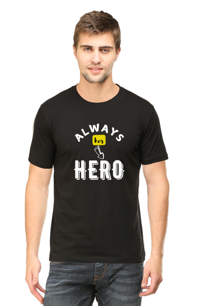 Always Her Hero Plus Size Men's Black  T-Shirt sigmatrends