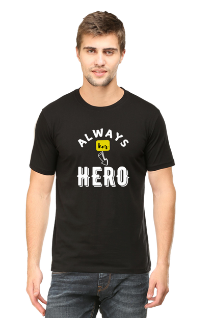 Always Her Hero Plus Size Men's Black  T-Shirt sigmatrends