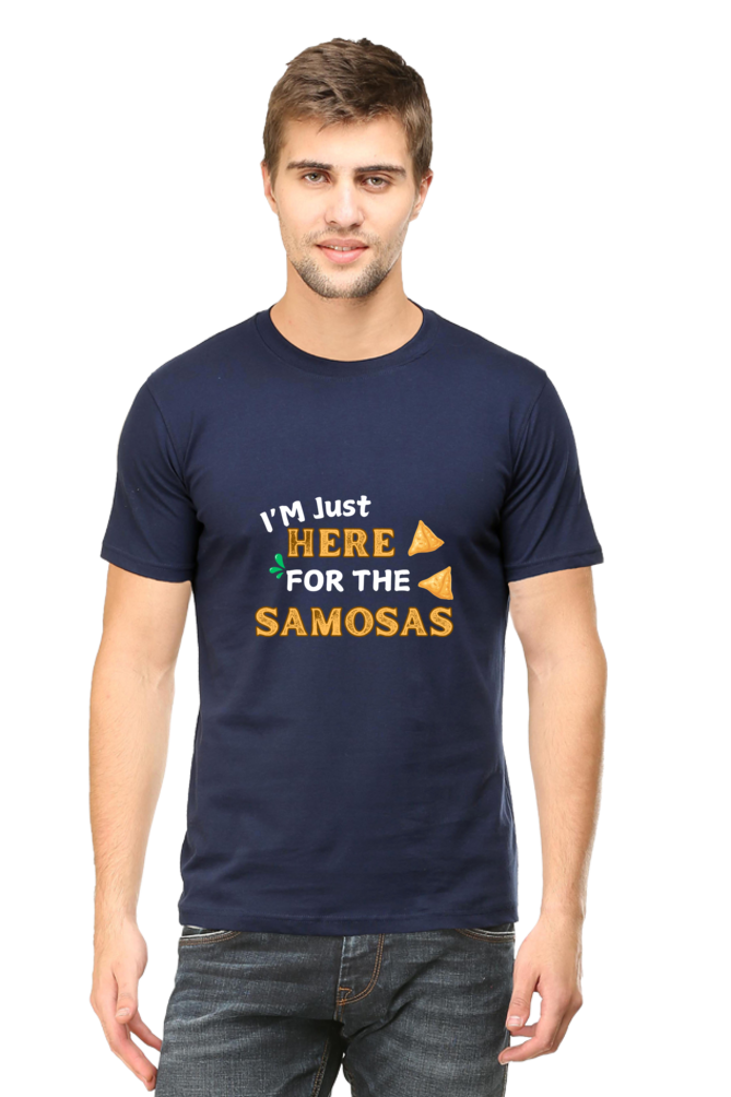 I'M Just Here For The Samosas Plus Size Navy Blue T-Shirt