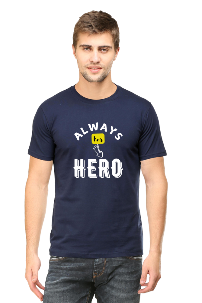 Always Her Hero Plus Size Men's Navy Blue T-Shirt sigmatrends