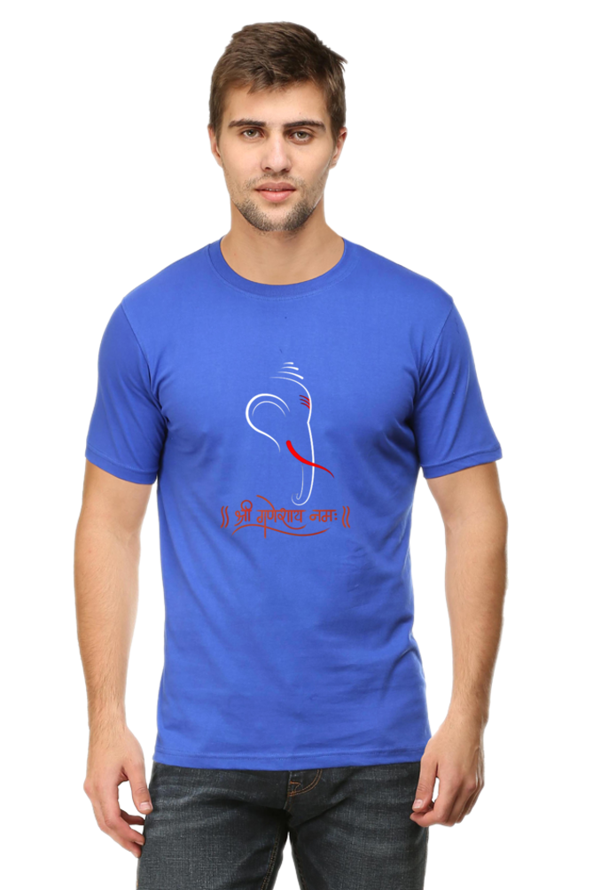 Shree Ganeshay Namah Royal Blue Plus Size T-Shirt - sigmatrends