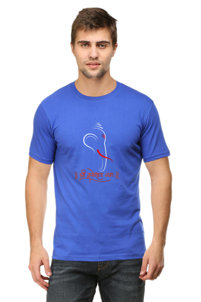 Shree Ganeshay Namah Royal Blue Plus Size T-Shirt - sigmatrends