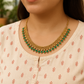 Gold Plated Green Stone Traditional Necklace Set for Women | Ethnic Jewellery with Earrings | Festive Wear, Wedding Wear & Daily Fashion - sigmatrends