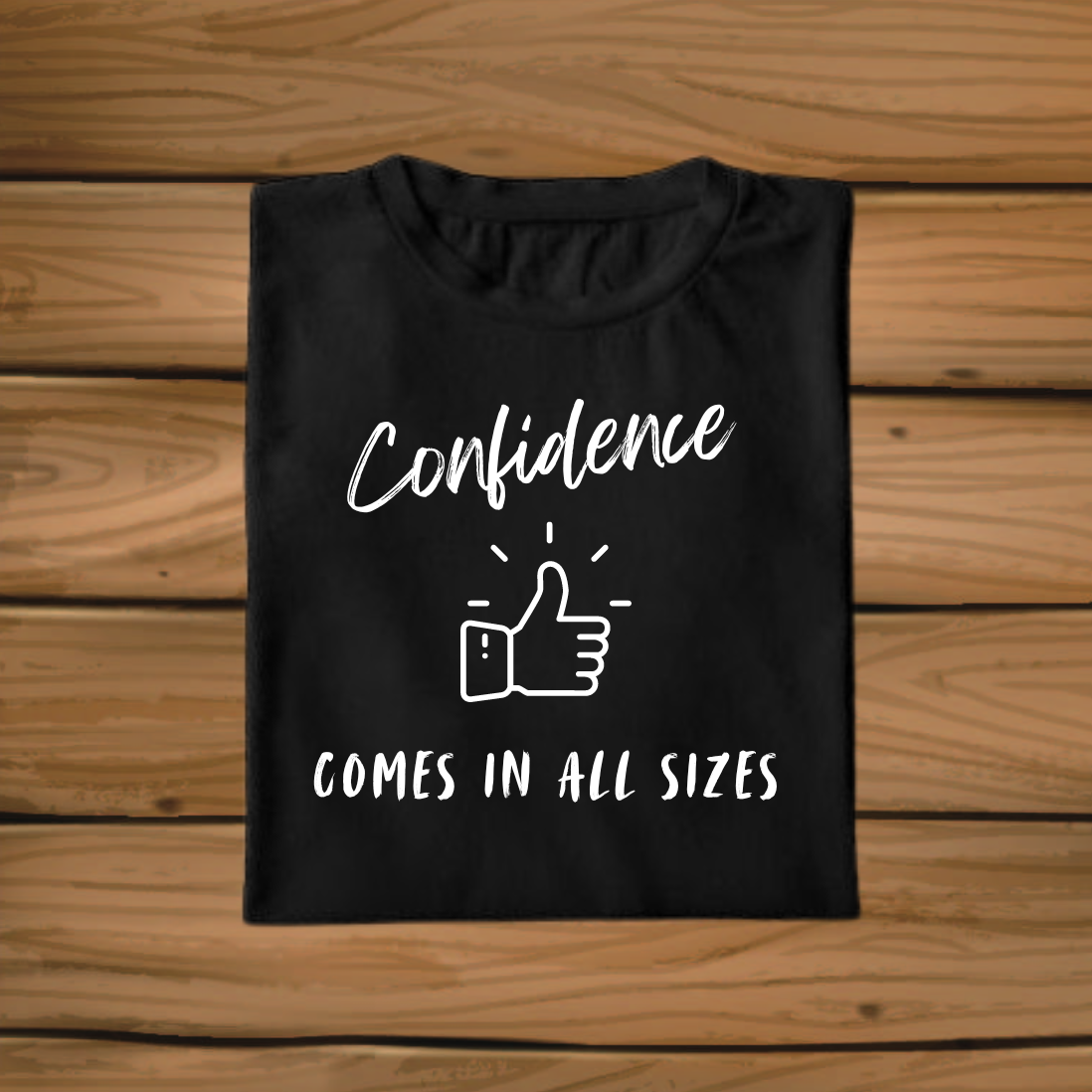 Confidence Comes In All Sizes Plus Size Black T-Shirt - sigmatrends