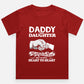 Kid Daddy and Daughter Not Always Eye to Eye T-Shirt for boys and girls aged 5-13 years in red 100% cotton graphic tee - sigmatrends