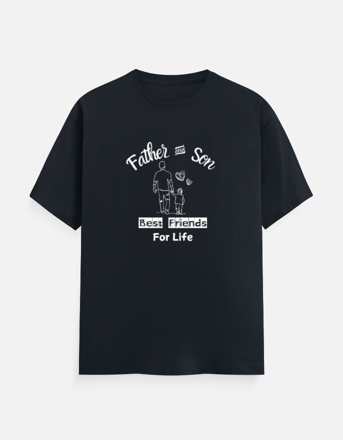 Father and Son Best Friends For Life Plus Size Men's Navy Blue T-Shirt sigmatrends