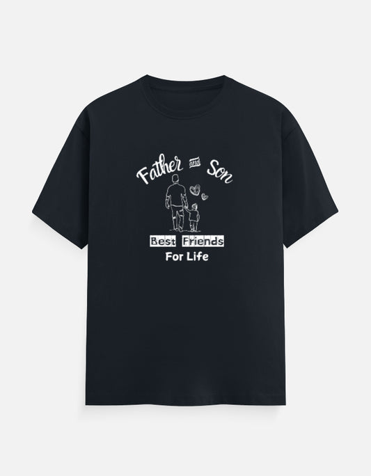 Father and Son Best Friends For Life Plus Size Men's Navy Blue T-Shirt sigmatrends