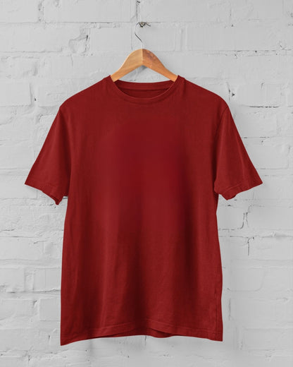 Plain Maroon Unisex Plus Size T-Shirt