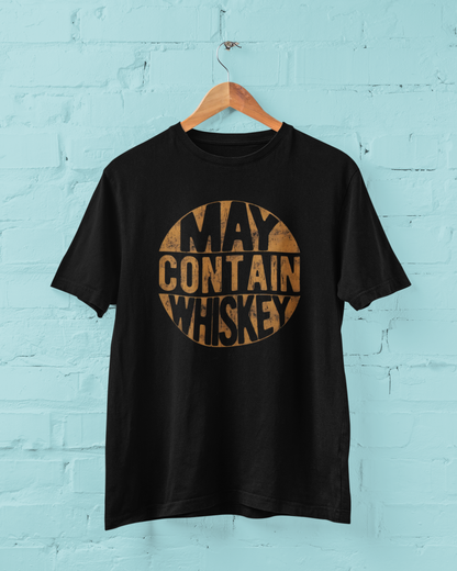 May Contain Whiskey Plus Size Black T-Shirt Sigmatrends