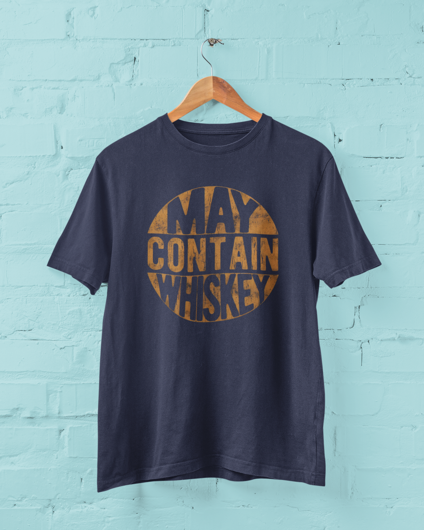 May Contain Whiskey Plus Size Navi Blue T-Shirt Sigmatrends