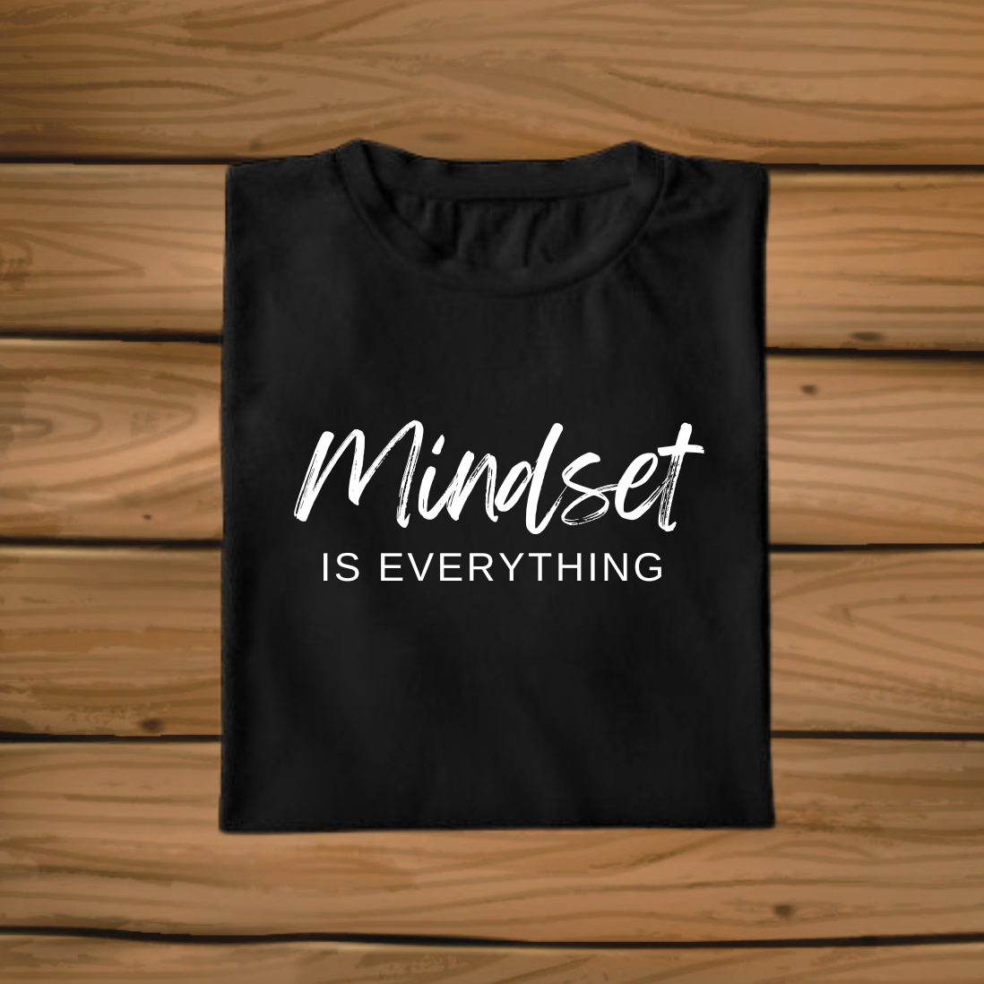 Mindset Is Everything Black Plus Size T-Shirt Folded - Sigmatrends