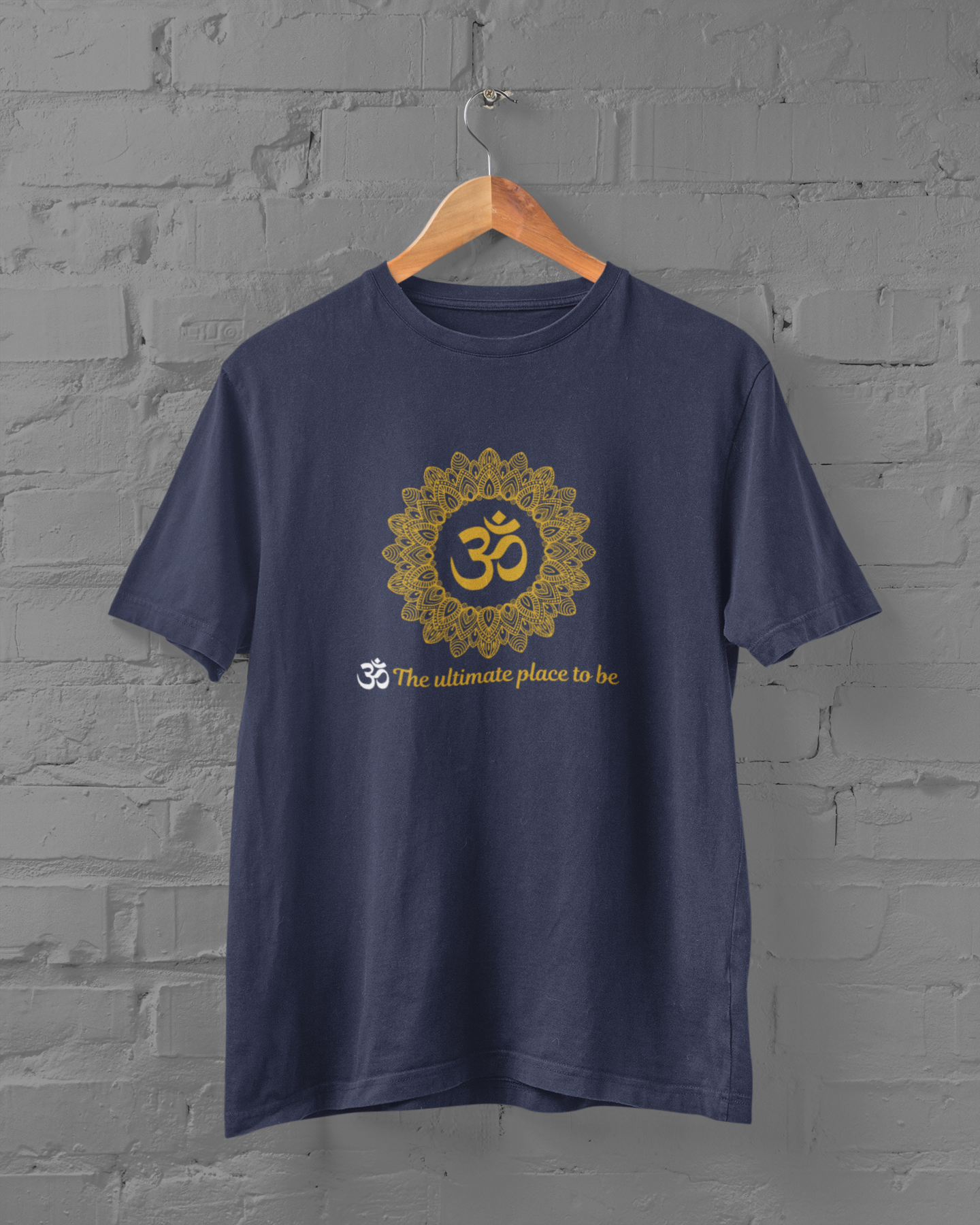 Om Yoga Unisex Plus Size Navy Blue T-Shirt - sigmatrends