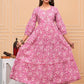 Pink Premium Cotton Maternity and Feeding Gown Kurtis for Women - sigmatrends