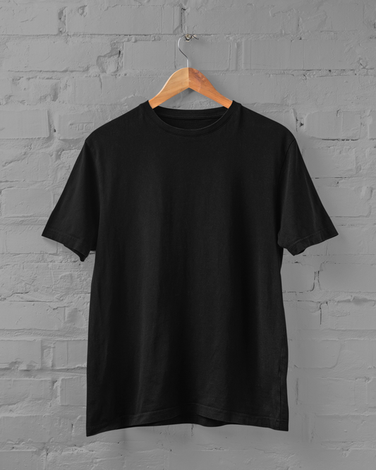 Plain Black Unisex Plus Size T-Shirt - sigmatrends