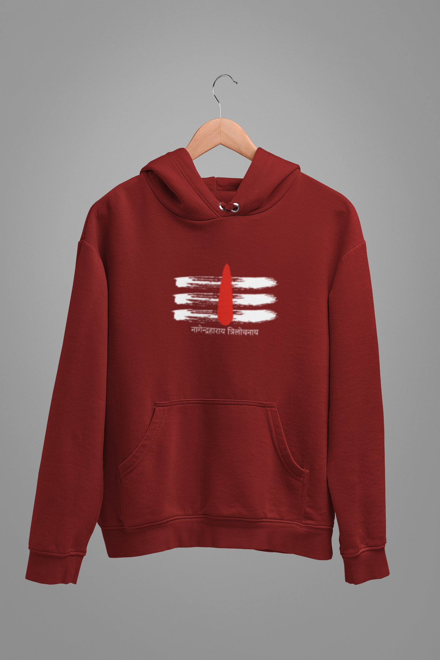 Shiva Tilak Unisex Hoodie Maroon Sweatshirt - Sigmatrends