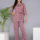 Women's Cotton Printed Co-ords Set White - sigmatrends