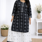 Women's Printed Rayon Kurta with Skirt Set Black - sigmatrends