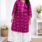 Women's Printed Rayon Kurta with Skirt Set Purple - sigmatrends