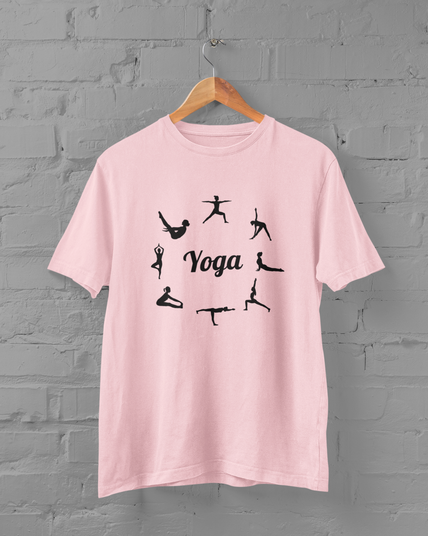 Yoga Poses Plus Size Baby Pink T-Shirt – Unisex Cotton Tee for Yoga Lovers - Sigmatrends