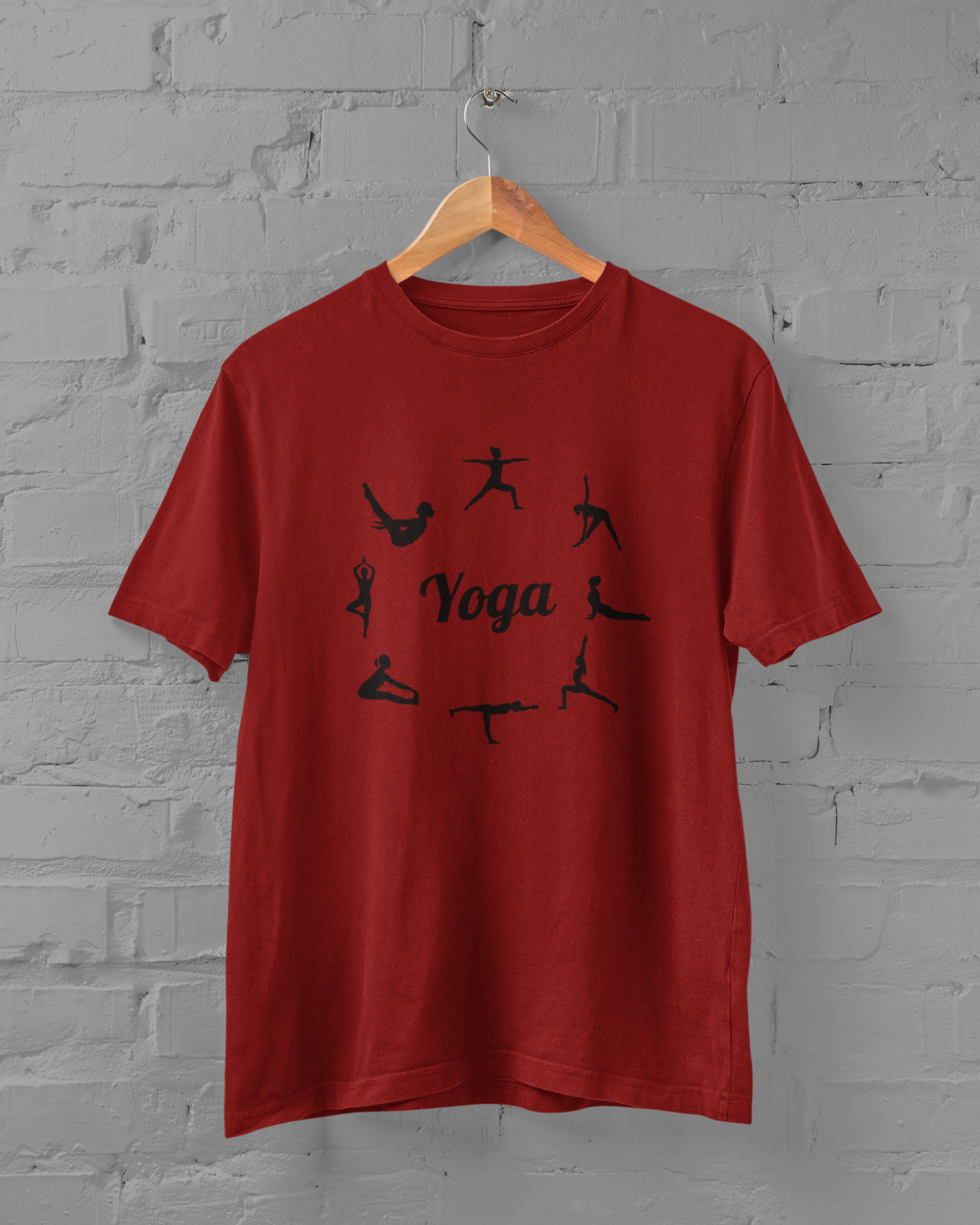 Yoga Poses Plus Size Maroon T-Shirt – Unisex Cotton Tee for Yoga Lovers - Sigmatrends