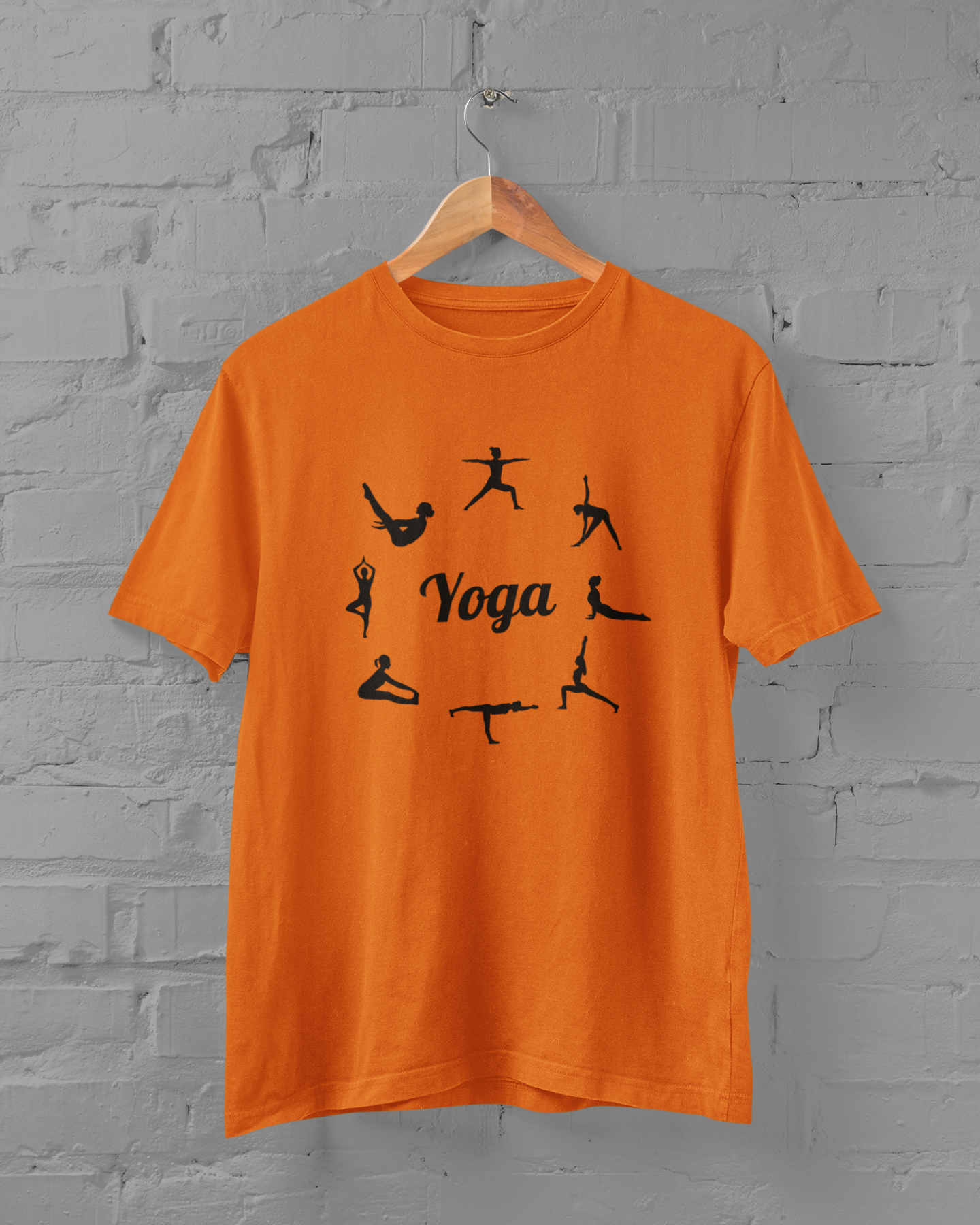 Yoga Poses Plus Size Orange T-Shirt – Unisex Cotton Tee for Yoga Lovers - Sigmatrends